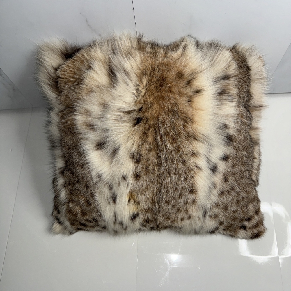 Vintage Real Fur Bob Cat Pillow 100% real fur